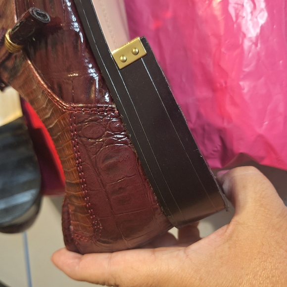 Miralto Elegant Brown Faux Alligator Men's Oxfords Shoes.Size 10 - Picture 6 of 10